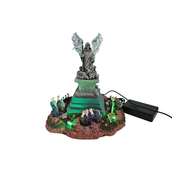 Lemax Spooky Town Angel Of Death Animated Graveyard WORKS 2013 Retired # 34603 - Picture 5 of 16